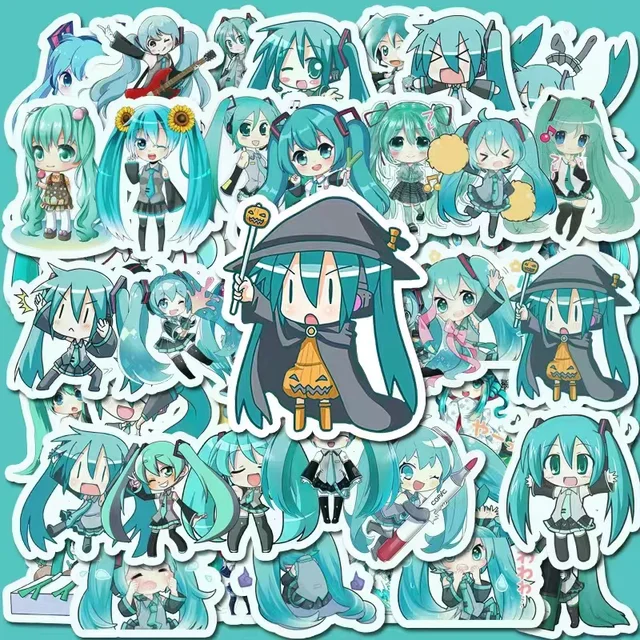 40/50/65pcs Cartoon Cute Kawaii Hatsune Miku Hand Account Sticker