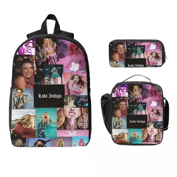 3Pcs Lolas Indigos merch Backpack Set for Boy Girl Pencil Boxes Bookbag Sets with Lunch Box For School Students Knapsack 1