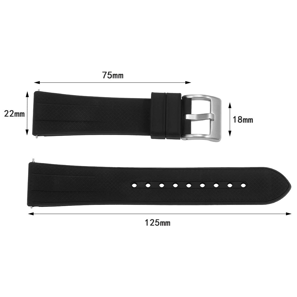 Rubber Silicone Quick Release Sports Fashion Watch Strap (20mm/22mm)