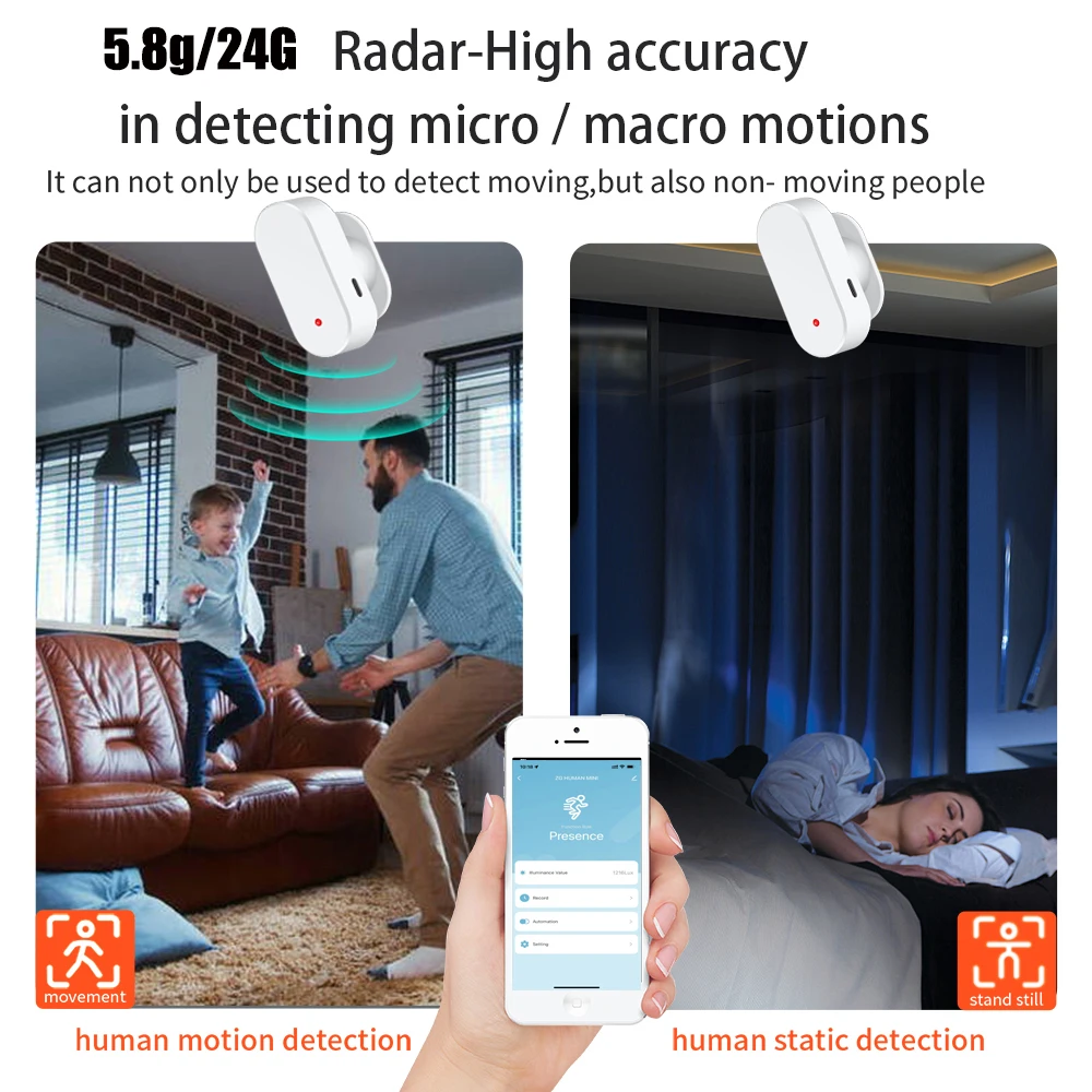 Millimeter Wave Human Presence Detector Tuya WiFi /Zigbee MmmWave Smart Human Bo