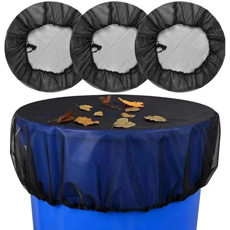 60/80/90/100CM Outdoor Mesh Cover Netting Rain Barrel Cover for Rain Barrels Water Collection Buckets Cover Water Tank Protection Garden Supplies