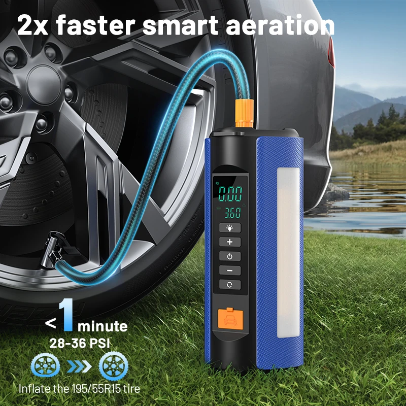 Professional 2000A Car Battery Jump Starter & Power Bank with 150PSI Air Pump – 12V Booster 2