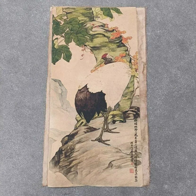 

Old Chinese Scroll Painting Hand Painted Flower bird Painting Rice Paper