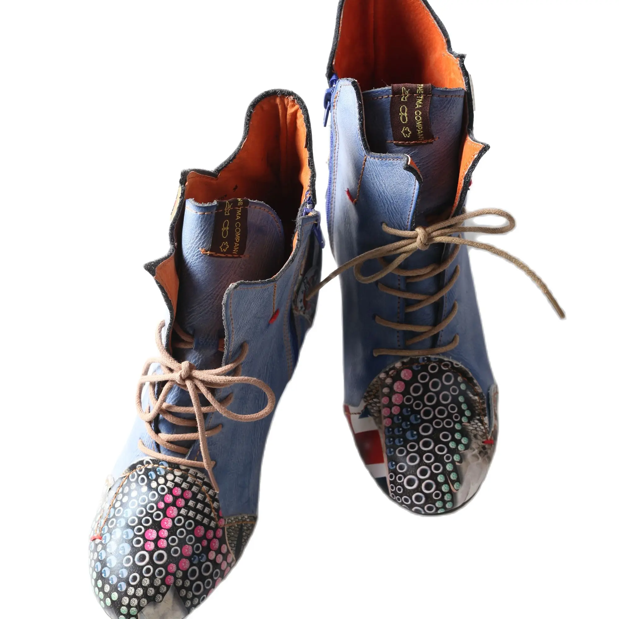 2024 New Style Women's Heeled Ankle  Breathable Inner Leather Boots