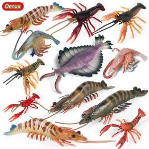 Oenux Marine Ocean Simulation Goby Crayfish Shrimp Model Action Figure Sea Life Animals Toy PVC Early Education Kids Gift