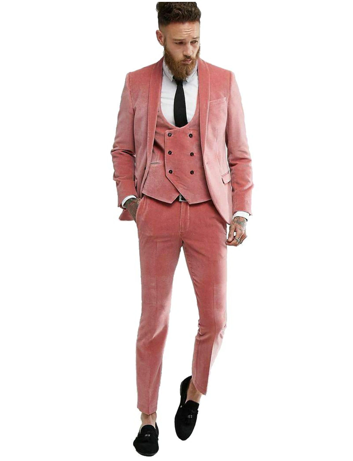 

Men's Velvet Suit Three Pieces Shawl Lapel Tuxedos for Dinner Groom