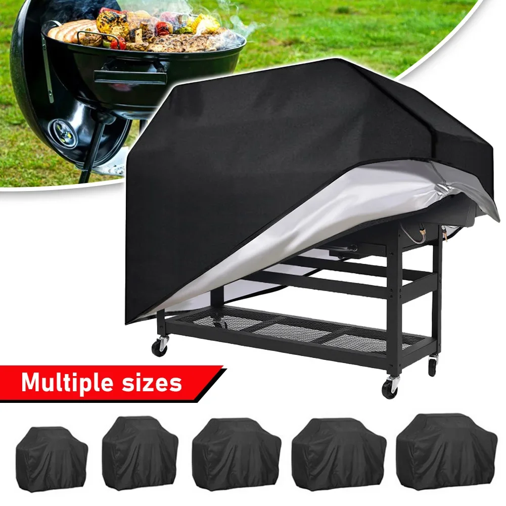 210D BBQ Cover Outdoor Dust Waterproof Weber Heavy Duty Grill Cover Rain Protective Outdoor Barbecue Round