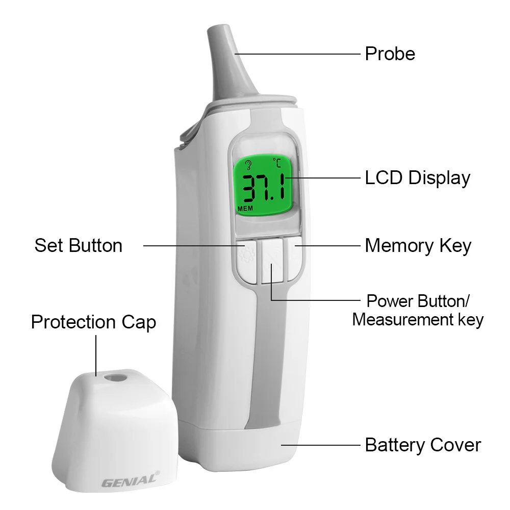 No-Touch Forehead or Ear Thermometer Infrared Digital for Adults and Kids Touchless 3 Ultra-Sensitive Sensors forehead thermometer