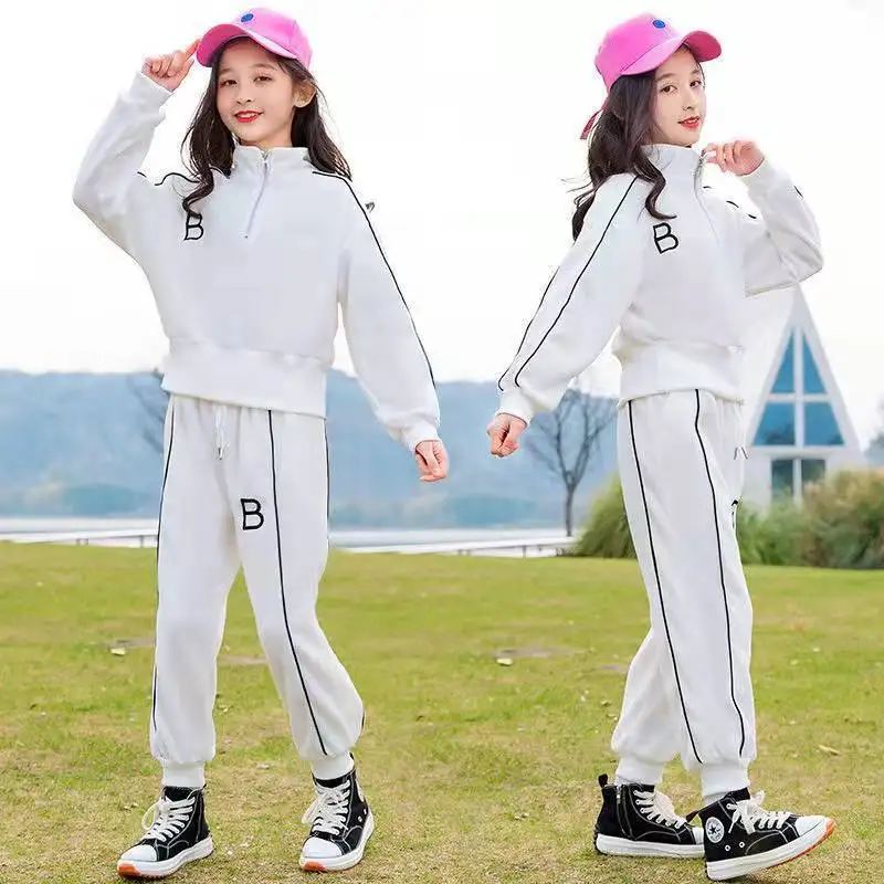 

5-14Y Children Girl Boy Cotton Clothes Set Hoodie Pullover Sweatshirt Child Sport Suit Spring Autumn Kids Sports Clothes Set