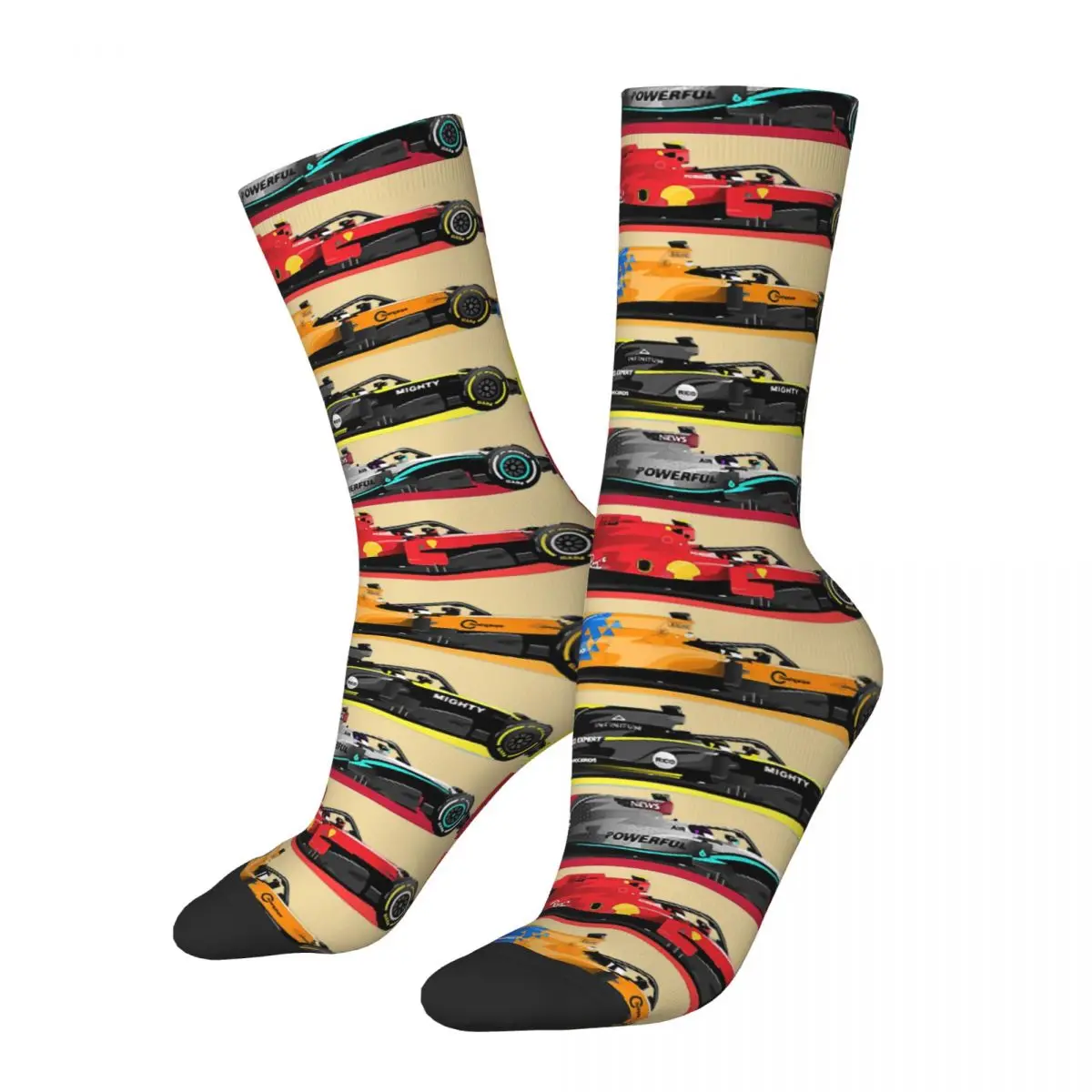 

Funny Happy Men's Compression Socks Grand Prix Retro Harajuku F1 22 New Car Race Hip Hop Novelty Seamless Crew Crazy Sock