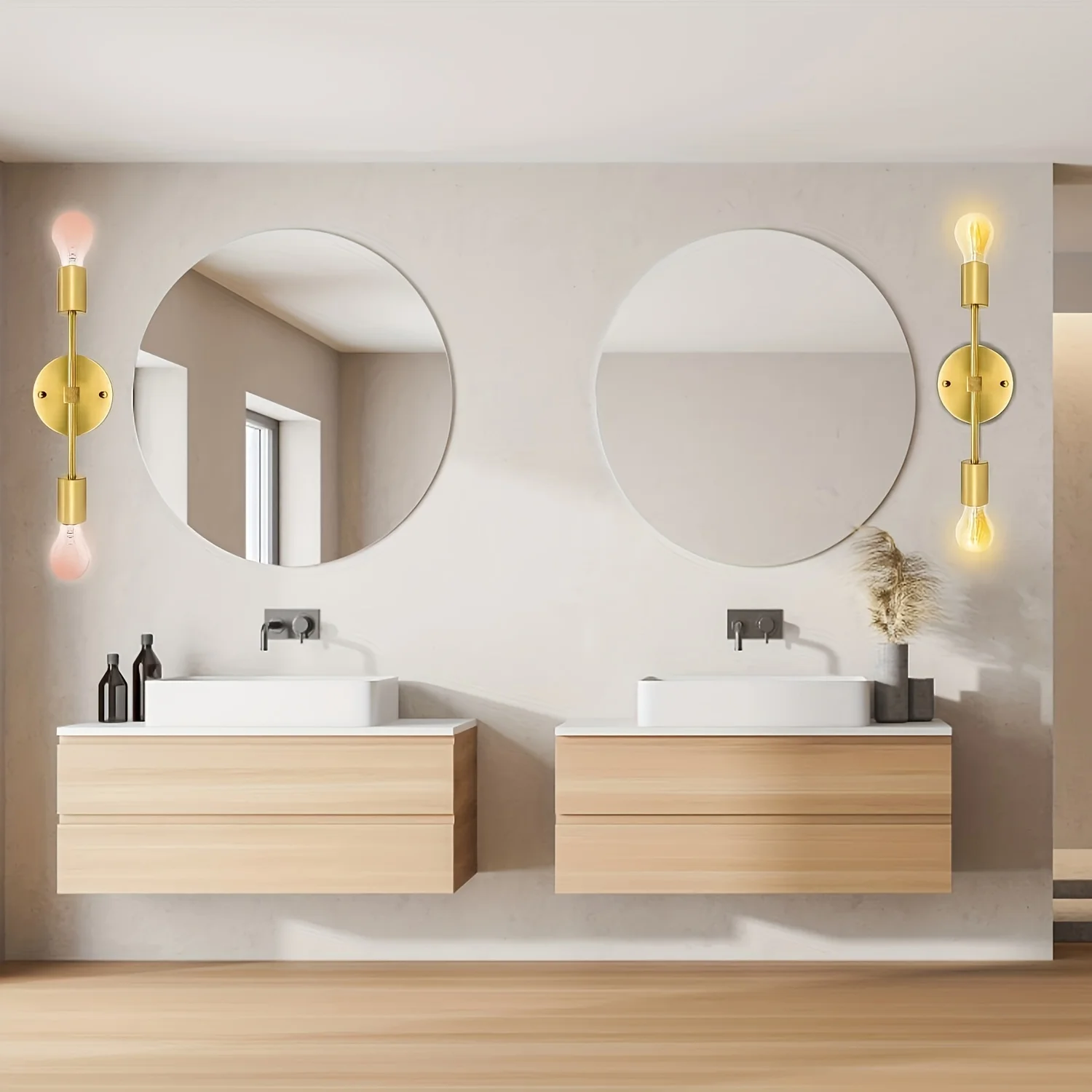 Gold Bathroom Light Fixtures Modern Wall Sconce Gold 2 Light Vanity Fixture for Bathroom Over Mirror Mounted Vertically