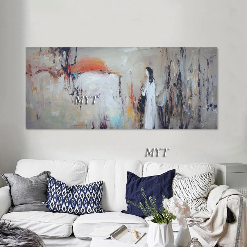 

Decor Abstract Figure Oil Painting Art Wall Latest Arrival Frameless Original Hand-painted Simple Woman Texture Canvas Picture