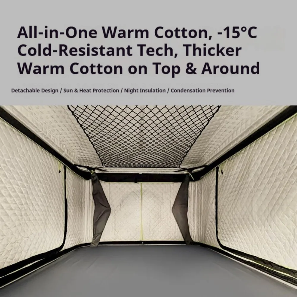 Durable Automatic Foldable Hard Top Roof Tent – Sedan, SUV, Pickup & Off-Road Camping 4