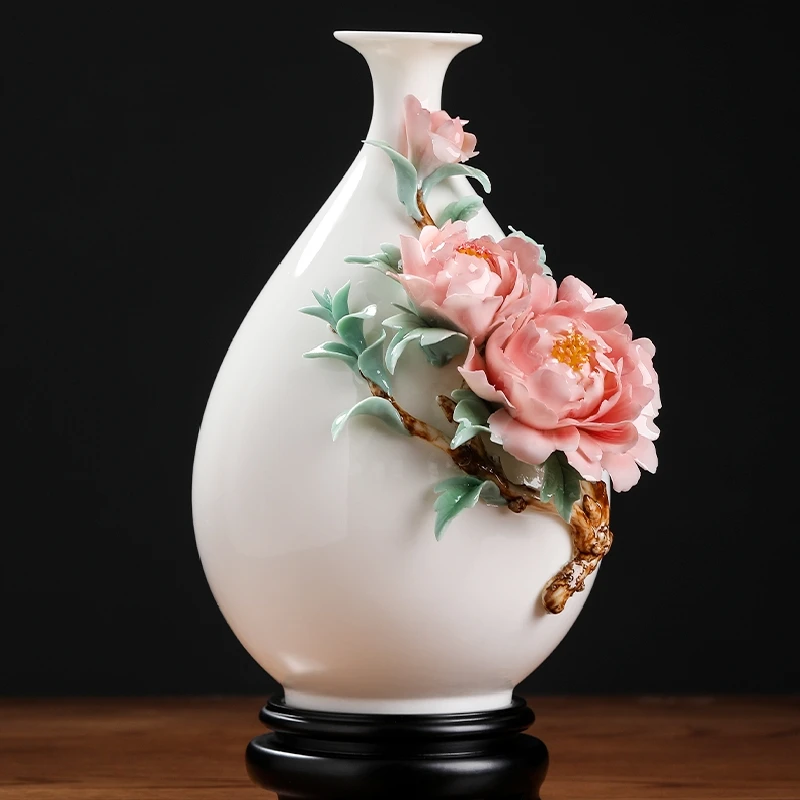 0048 Original Design Ceramic Handmade Vase Decoration Chinese Living Room Art Decoration Creative Birthday Gift Kiln Ceramic