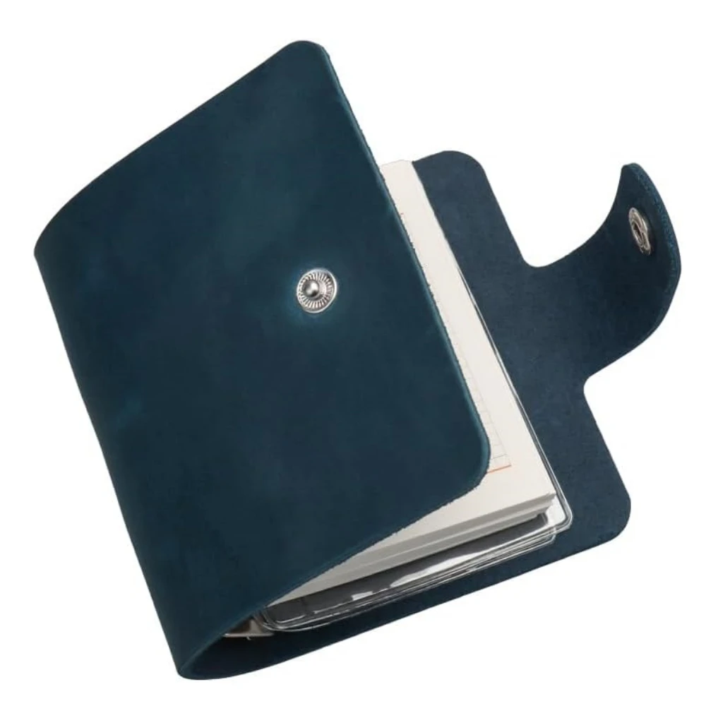Classeur En Cuir Véritable Personnalisable - 3 Anneaux 2,5 Cm - Portefeuille Homme Style Vintage Book Of Shadow