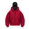 Balaclava Men Zip Hoodie Winter Warm Casual Sweatshirt Y2K with Hooded Face Mask Zipper Design Sports Jacket Outdoor Activities 6