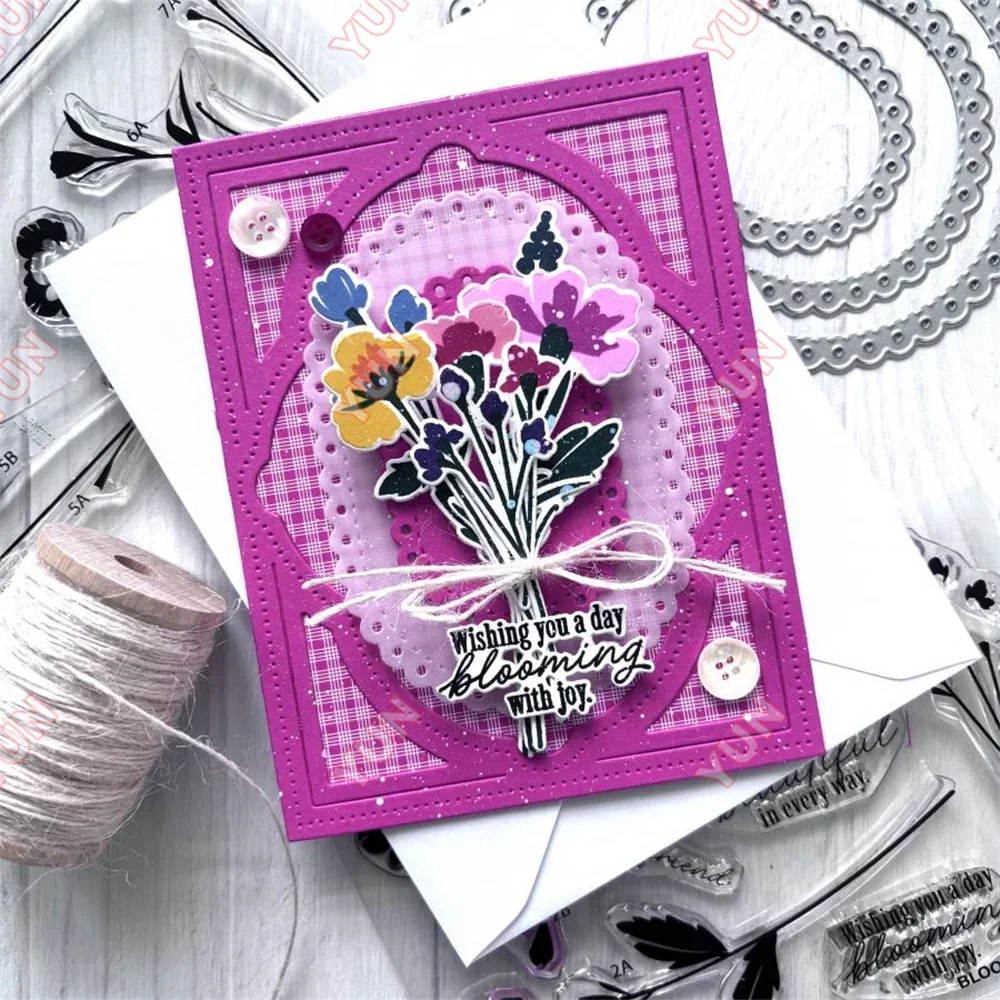 Scrapbooking Card 2025 New Papertrey Ink Dies Stamps Stencils Flowers Cake Builder Balloon Party Hat Birthday Sentiment Die DIY - 2