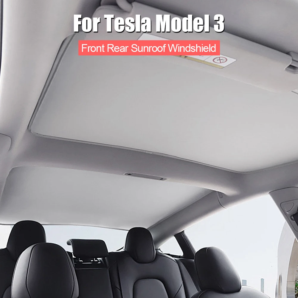 Skylight Blind Shading Net Glass Roof Sunshade For Tesla Model 3 2019 2022 Front Rear Sunroof