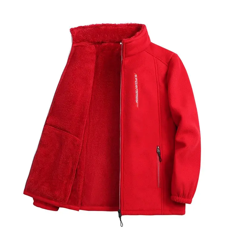 Autumn Winter Polar Fleece Warm Coat Women Sweatshirt Outdoor Sports Casual Zipper Cardigan Jacket Top Slim Teenagers Couple 6