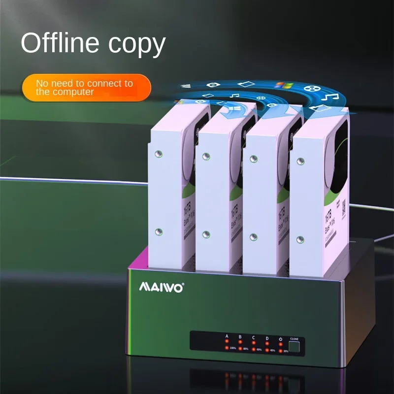 Maiwo-caixa de Disco Rígido Externo Hdd Docking Station Adaptador Sata para Usb Armazenamento de Dados com o Office Clone 2.5 3.5 Bay - Imagem 2
