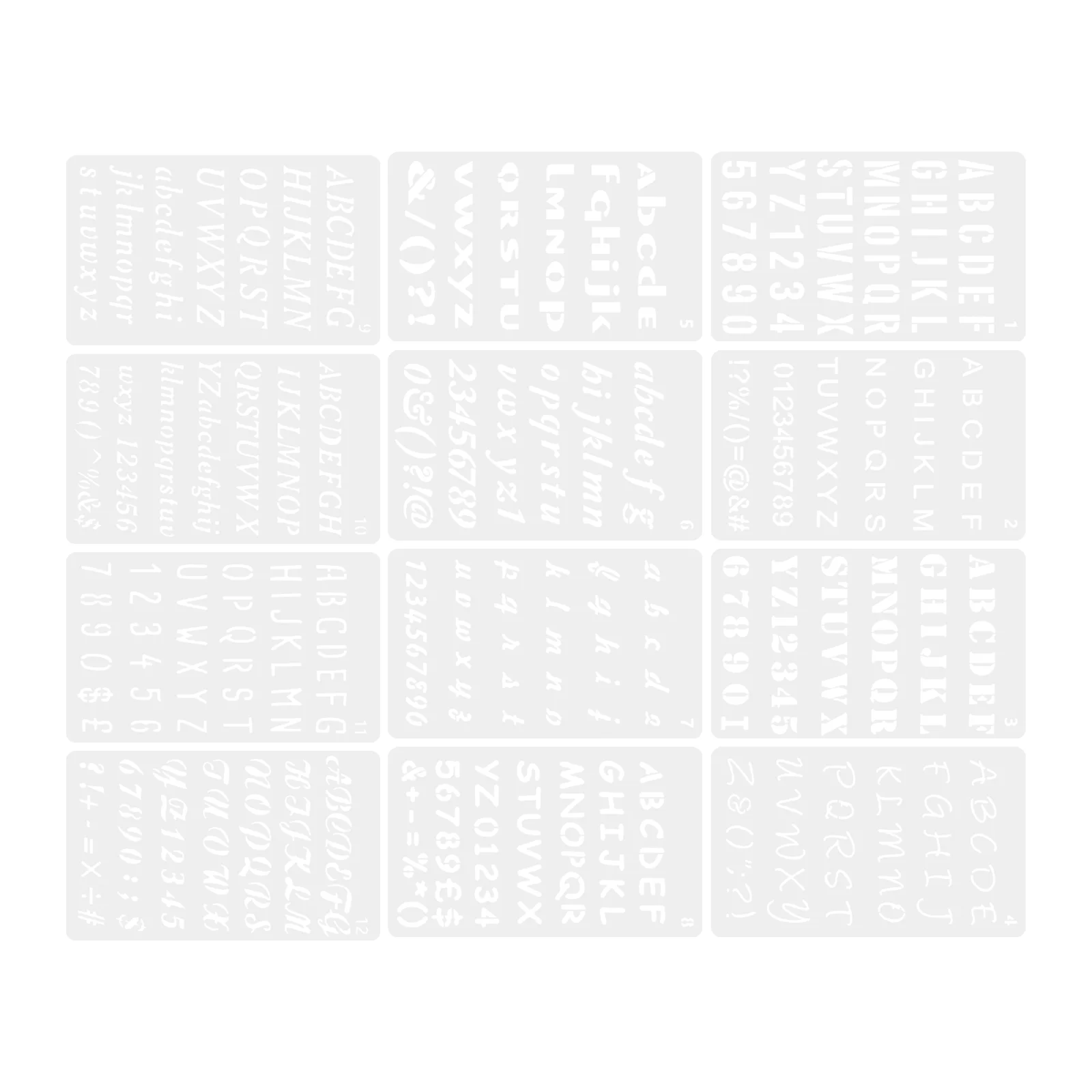 12 Sheets Household Account Template Letter Molds An Fittings The Pet Painting Stencils