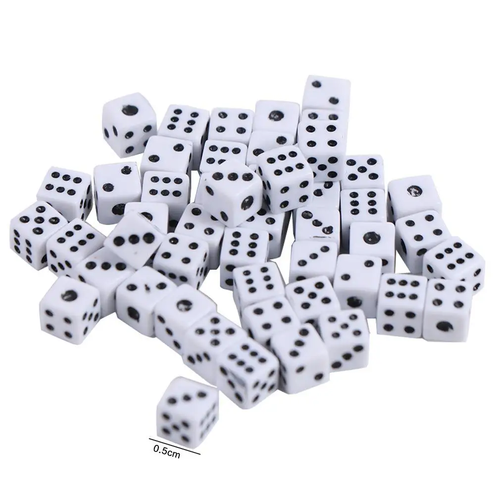 Bulk Pack 5mm Mini Dice Acrylic 6 Sided Party Dice 5 Colors Plastic Micro Bar Games