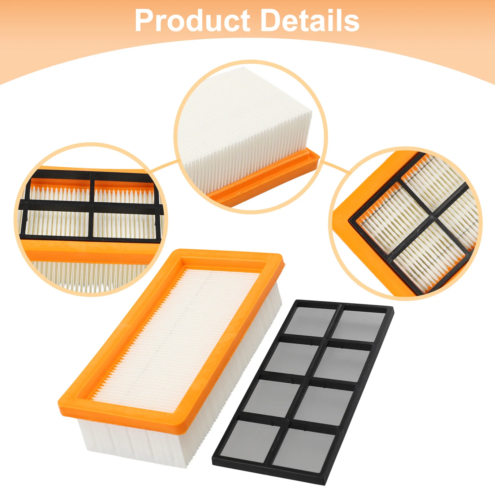 

4pcs Robotic Vacuum Cleaner Filter For Karcher AD2 AD3.000 AD3.200 AD 3 Premium Fireplace AD 4 Premium 192x97x48 Mm