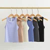 Women's Waist-Length Racerback Tank Top Buttery-soft Four-way Stretch Tight Fit Yoga Shirts Summer Breathable Sports Vest 4