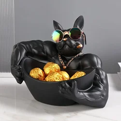 Charming Dog Figurine Storage Box - Resin Craft Home Decor Gift (B)