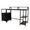 Home Office Computer Desk Industrial Computer Table Vintage Computer Desk with Raised Shelf for Home Office Computer Desk 3