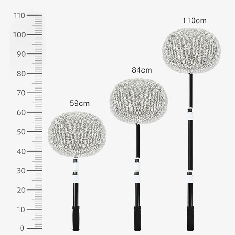 2022 New 15 Degree Bend Car Cleaning Brush Car Wash Brush Chenille Broom Telescoping Long Handle Cleaning Mop Cleaning Tools 6