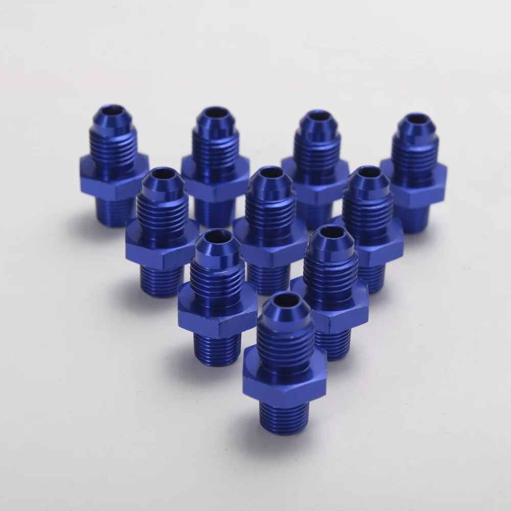 10PCS/LOT AN-4 AN4 flare to 1/8 NPT straight male oil cooler fuel oil hose fitting adapter AN4-1/8"NPT