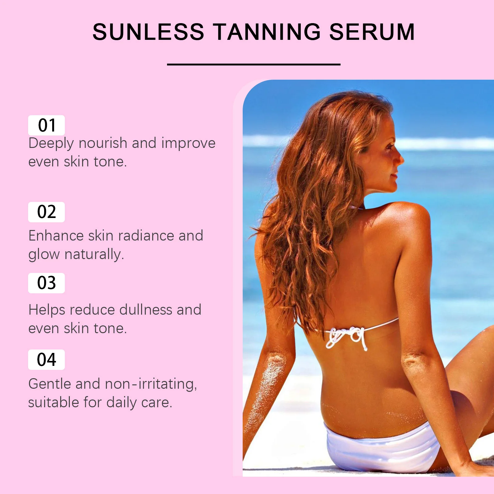 Tanning Oil Tanned Intensifier Faster Darker Sun Tan Skin Moisturizing Hydrated Gradual Glow Self Color Correcting Tanning Drops