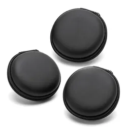 Compact PU Leather Earphone and Accessory Storage Case (3PCS)