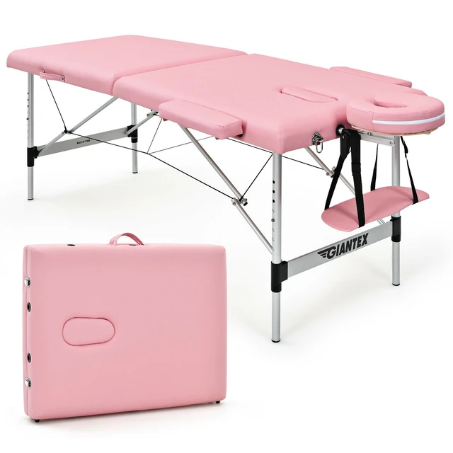 Generic Foot Rest Desk Foot Stool With Massage Function-Pink