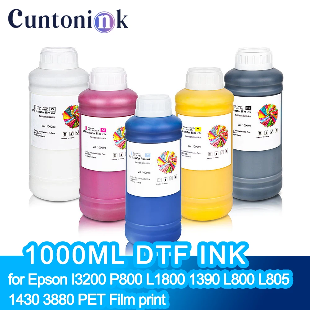1000ml DTF ink DTF membrane transfer for Epson I3200 P800 L1800 1390 L800 L805 1430 3880 PET Film print