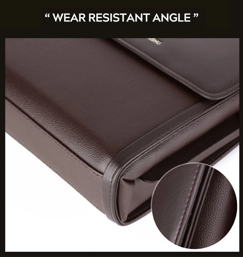 Men's Messenger Shoulder Briefcases PU Leather Executives Designer Business Office A4 Ipad Portfolio Side Crossbody Bag Male