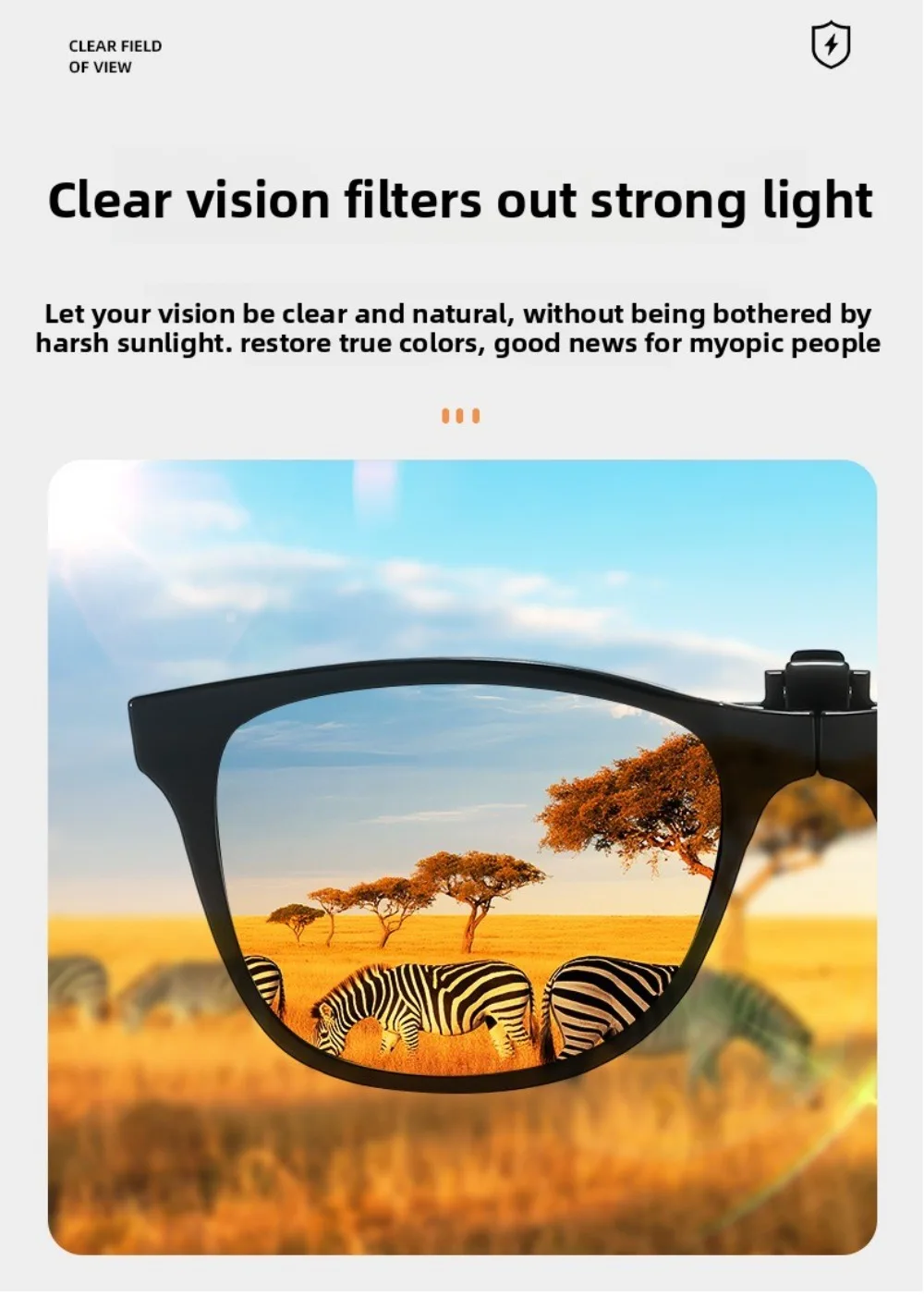 Vintage quadratische Clip-On-Sonnenbrille, ultraleichte, hochklappbare Anti-Blaulicht-Brille, faltbare Anti-Glare-Brille für Wettkampfspiele – Detail 6