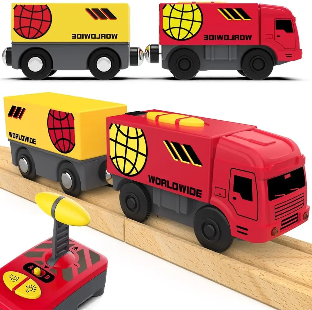 Locomotiva A Batteria Telecomandata Con Luci E Suoni – Compatibile Binari In Legno Per Bambini 3+ Anni