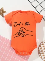 Clothes Rompers Dad and Me Printing Trendy Short Sleeve Bodysuit Newborn Infant Toddler Baby Girl Boy Jumpsuit High Quality 2