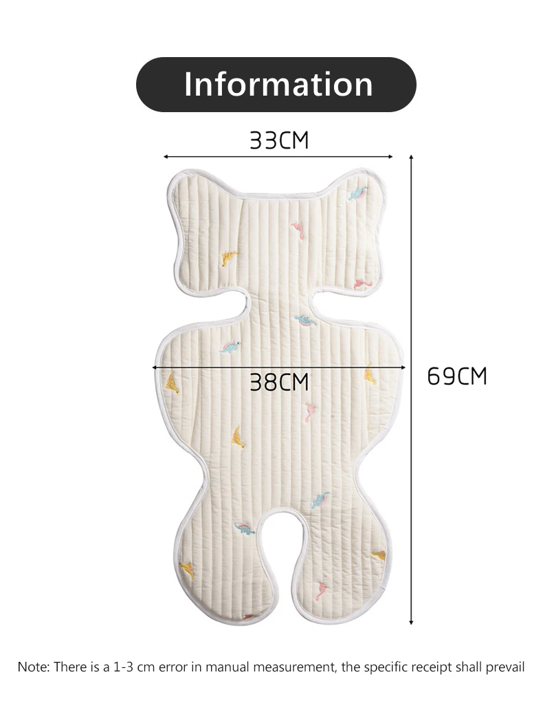 Baby Strollers luxury Baby Stroller Liner Car Seat Cushion Cotton Mattress Embroidery Bear Diaper Changing Pad Mat Newborn Carriages Pram Accessories baby stroller accessories diy	