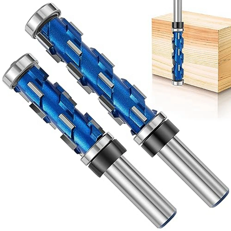 

2Pc Flush Trim Router Bit Set 1/2Inch Shank,Double Bearing Spiral Trimming Tool Woodworking Milling Cutter Tool For Wood