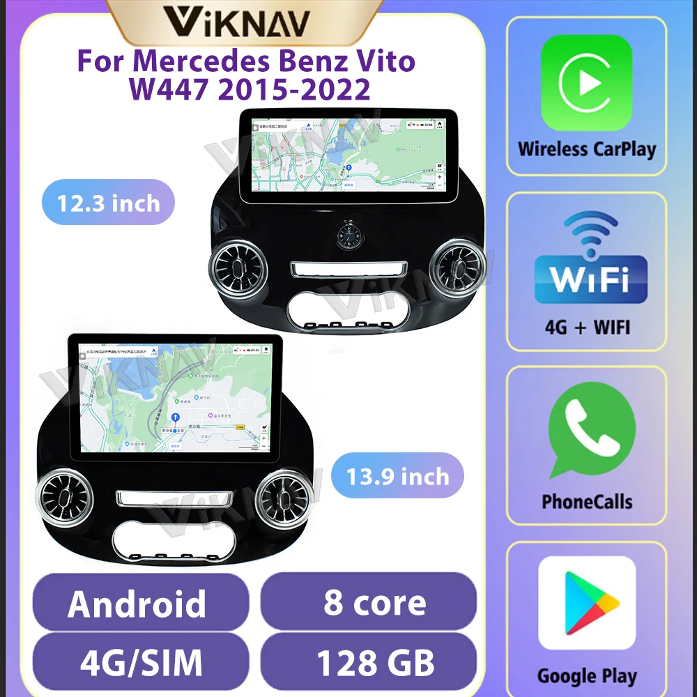

12.3-13.9 inch Android 12 For Mercedes Benz Vito W447 2015-2022 Car Radio multimedia player Navigation stereo Google carplay