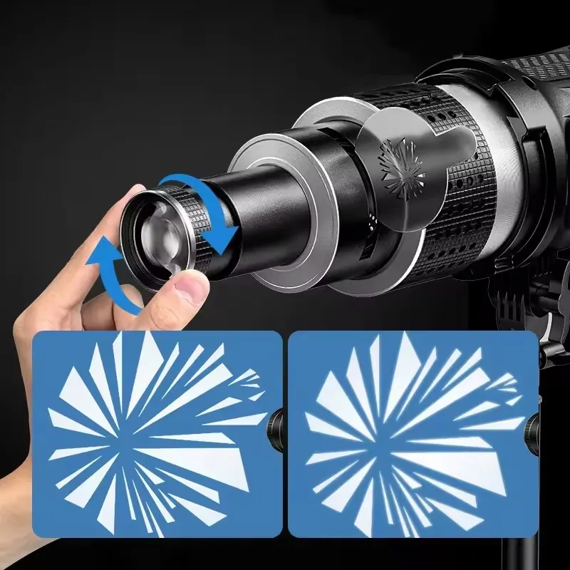 Bowens Mount Projector Attachment Spotlight Optical Snoot Photography kit for COB Monolight Portraits 5 Color Filters 25 Gobos projector photography kit