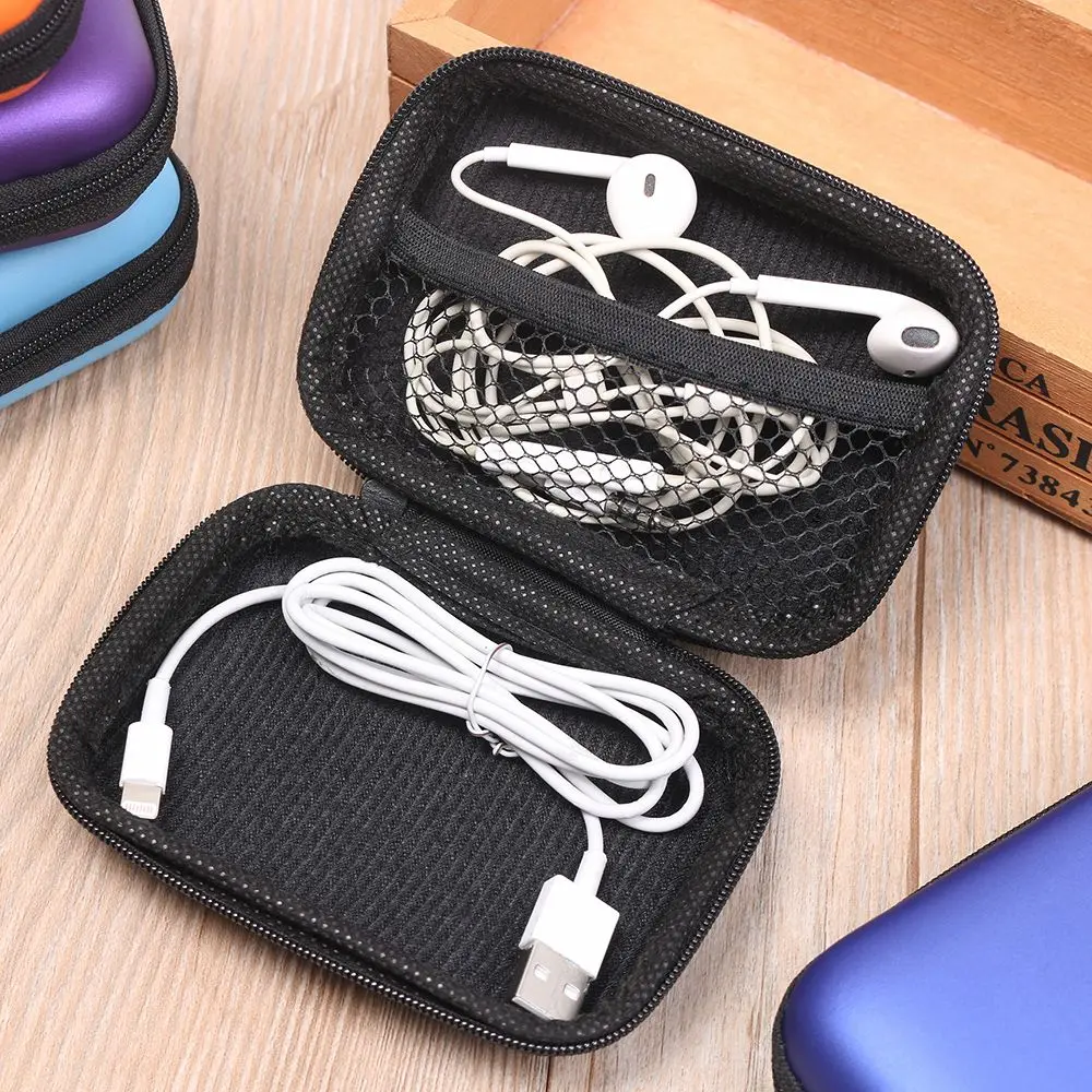 

1PC Mini Portable Earphone Bag Earbuds Memory Card Case USB Cable Organizer Storage Box Coin Purse Headphone Accessories