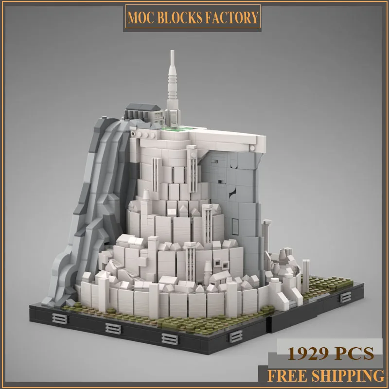 

Rings Movie Moc Building Blocks The White City Model Technology Bricks DIY Medieval Times LOTR Castle Street View Toys Gifts