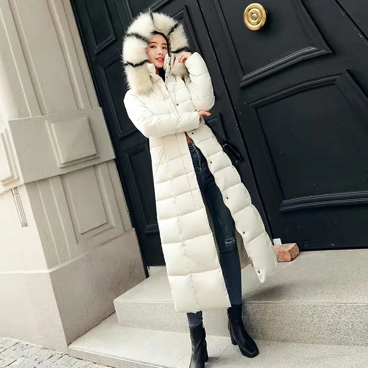 

Parka Women Winter Coats Long Cotton Casual Fur Hooded Jackets Women Thick Warm Winter Parkas Female Overcoat Coat