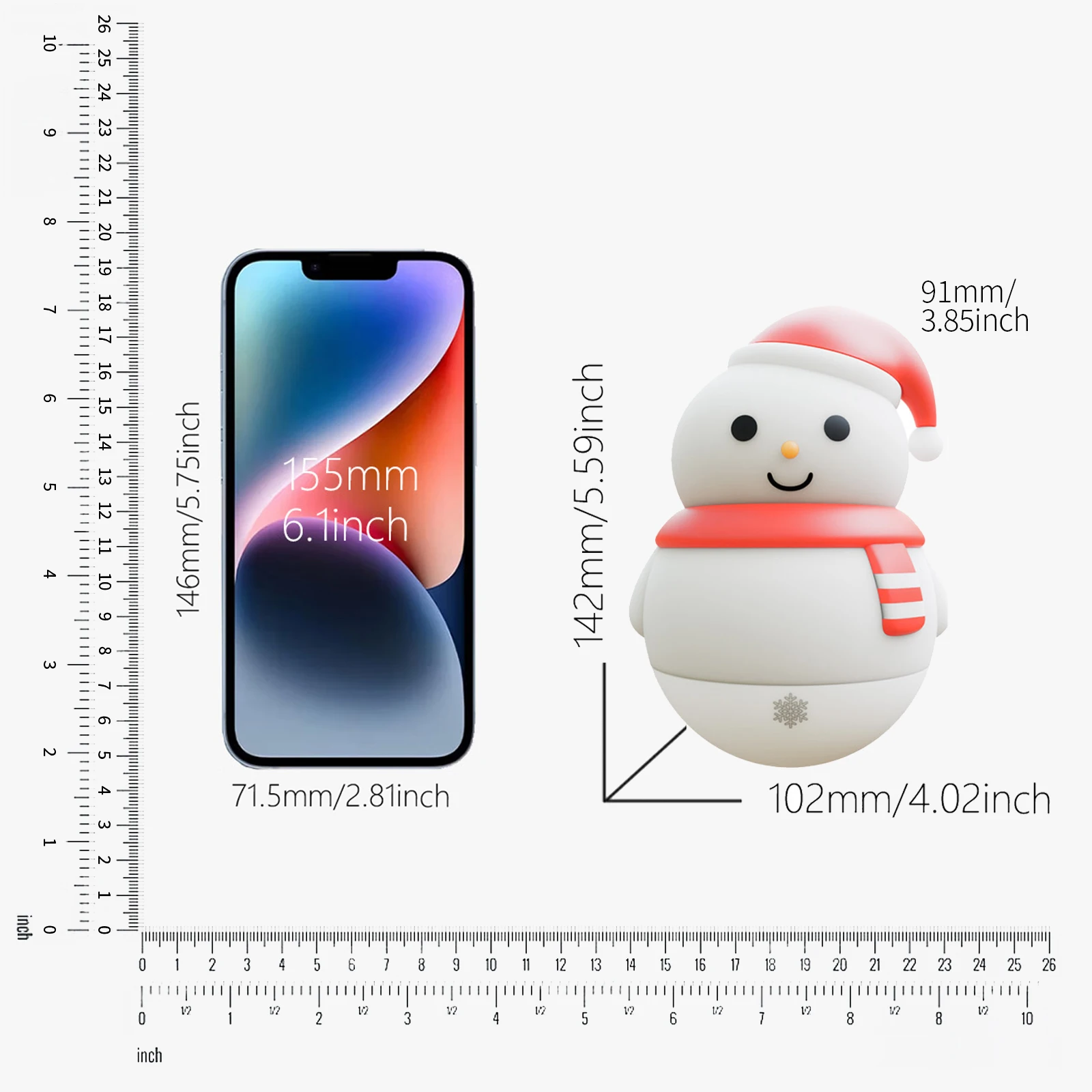 Tumbler Snowman Silicone Night Light Kids Room Soft Nightlight Rechargeable Cute Bedside Lamp for Bedroom Nursery Christmas Gift
