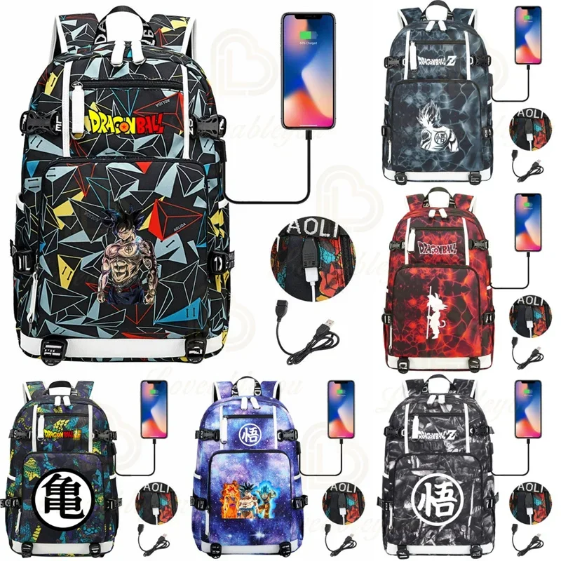 Son Gohan Zainetto Dragon Ball Z Zaino Con Usb Goku Borse Per Studio Cancelleria Vegeta Book Bags Studente Primario Regalo Mochila