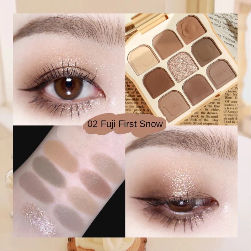 NOVO Toast 9 Colors Matte Eyeshadow Palette Pearlescent Eye Plate Cute Makeup Palette Female Cosmetic Lasting Nature Beauty eye shadow eye shadow plate